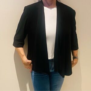 R&M Richards Black Cardigan Sweater Open Front